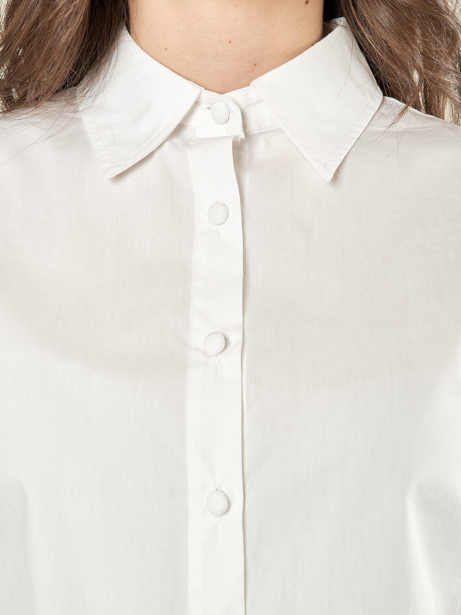 Camicia donna in cotone con pietre sui polsi. Manica lunga, bottoni tono su tono. CA003361 PANNA ARTIGLI