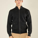 Maglia da Uomo Invernale in Misto Lana con Zip e Tasche con Pattine. Calda, Elegante e Funzionale. CON4061225 BLACK CONSENSO