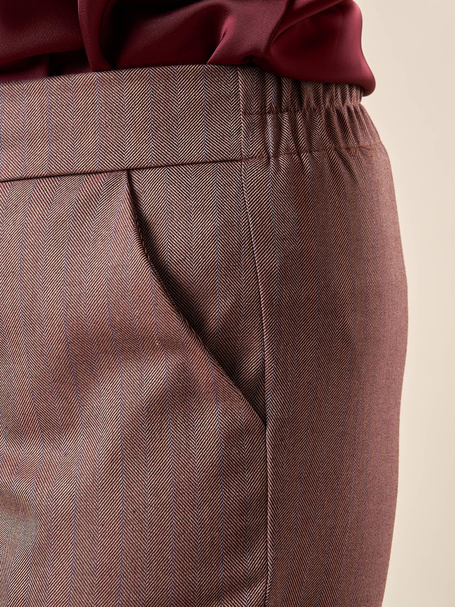 Pantalone Donna Curvy con Elastico  Eleganza e Comfort per Ogni Giorno. F646YBFDIOMIRA AMARONE Lizalù