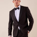 Abito classico cerimonia giacca rever a lancia in raso uomo. TM/NAPOLIPRL NERO ITALIAN FORMAT