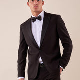 Abito classico cerimonia giacca rever a lancia in raso uomo. TM/NAPOLIPRL NERO ITALIAN FORMAT