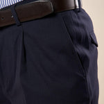 Pantalone da Uomo con Pence  Vestibilità Regular, Tasche allAmericana e Pattine Posteriori. PSI1802H BLU HAMAKI-HO