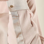 Camicia donna in georgette con inserti in raso. Bottoncini e polsini in raso. CA003056 TORTORA ARTIGLI