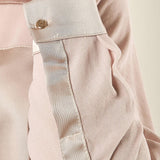 Camicia donna in georgette con inserti in raso. Bottoncini e polsini in raso. CA003056 TORTORA ARTIGLI