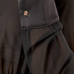 Camicia donna in voile con baschina in raso. CA003231 NERO ARTIGLI