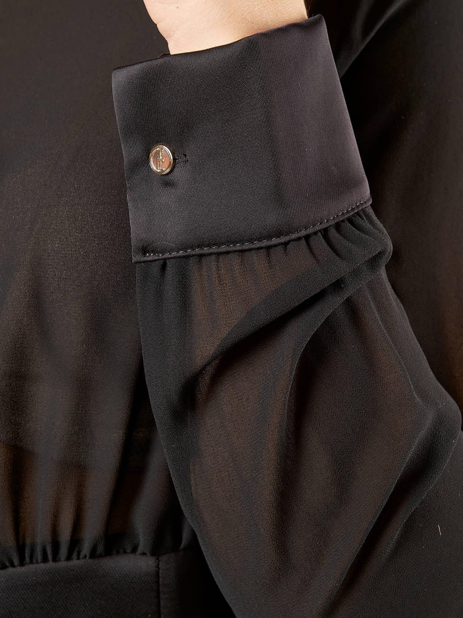 Camicia donna in voile con baschina in raso. CA003231 NERO ARTIGLI