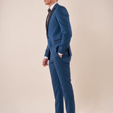 Abito classico cerimonia giacca rever a lancia in raso uomo. TM/NAPOLIPRL PETROLIO ITALIAN FORMAT