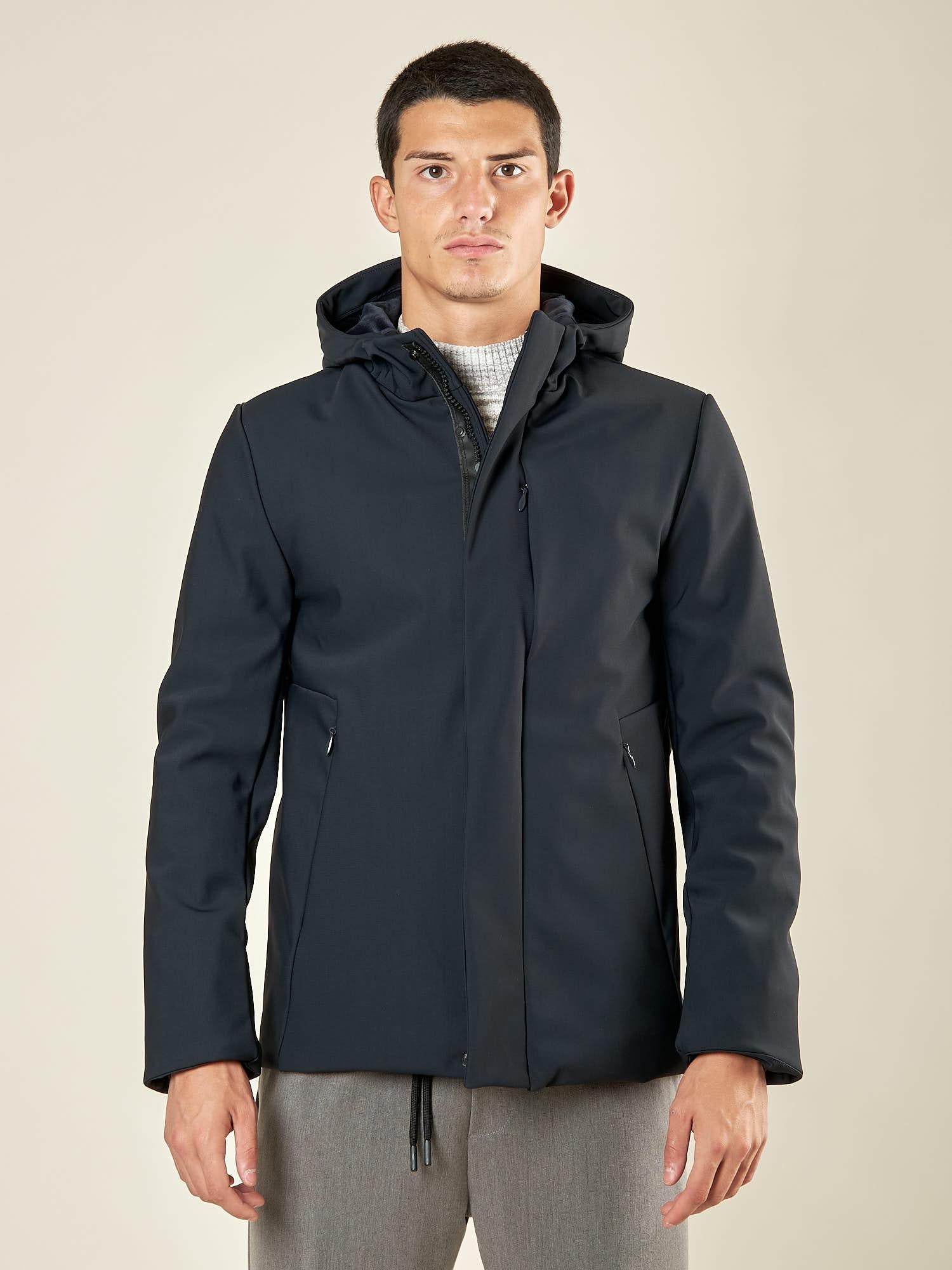 Giubbino da Uomo Invernale con Cappuccio e Interno in Ecopelliccia. Comfort e Stile per lInverno OC1F2W5J12 BLU OVER-D
