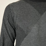 Maglia Uomo Invernale in Poly Wool Finezza 12 con Intarsi Rombi. CON4131225 BLACK CONSENSO