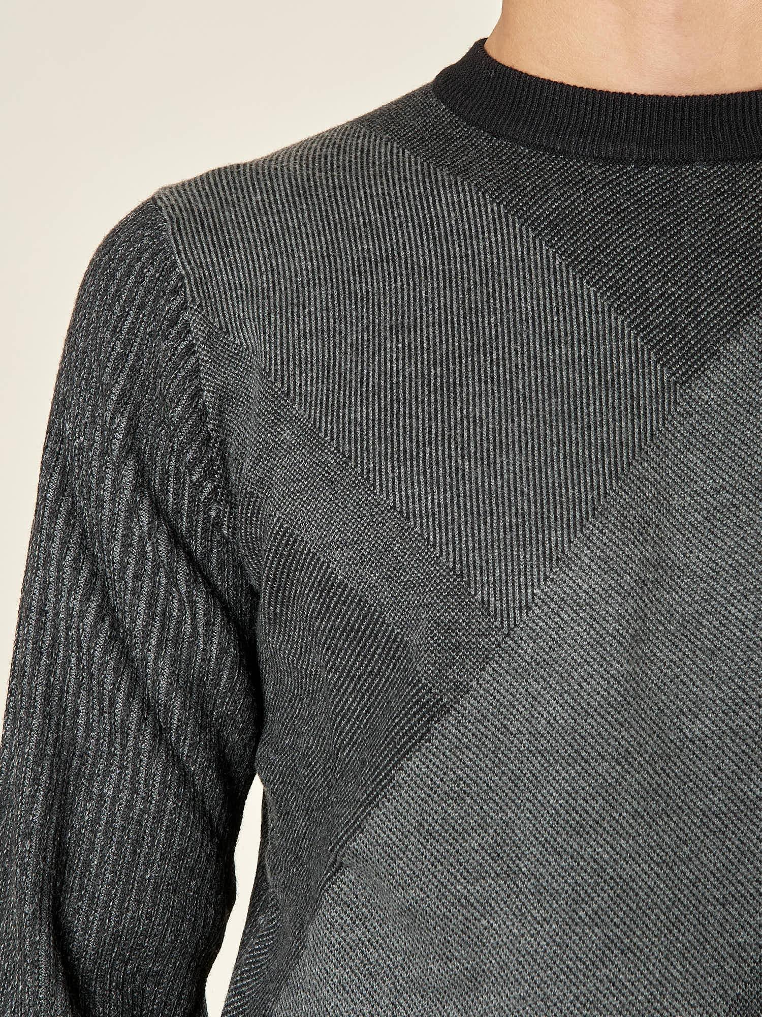 Maglia Uomo Invernale in Poly Wool Finezza 12 con Intarsi Rombi. CON4131225 BLACK CONSENSO