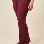 Pantalone Donna Curvy in Punto Milano  Modello Zampetta alla Caviglia con Tasca America. F646YBFFABIA AMARONE Lizalù