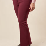 Pantalone Donna Curvy in Punto Milano  Modello Zampetta alla Caviglia con Tasca America. F646YBFFABIA AMARONE Lizalù