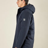 Giubbino Uomo Invernale Soft Shell con Cappuccio. Lunghezza Media. DM9623 BLU DATCH