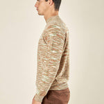 Maglia Uomo Manica Lunga Fantasia in Ciniglia con Girocollo Alto. Comfort e Stile Invernale. OE1F2W5M67 OLIVA OVER-D