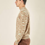 Maglia Uomo Manica Lunga Fantasia in Ciniglia con Girocollo Alto. Comfort e Stile Invernale. OE1F2W5M67 OLIVA OVER-D