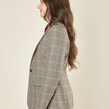 Giacca donna principe di Galles ad un bottone. GI003459 MORO/AVORIO ARTIGLI