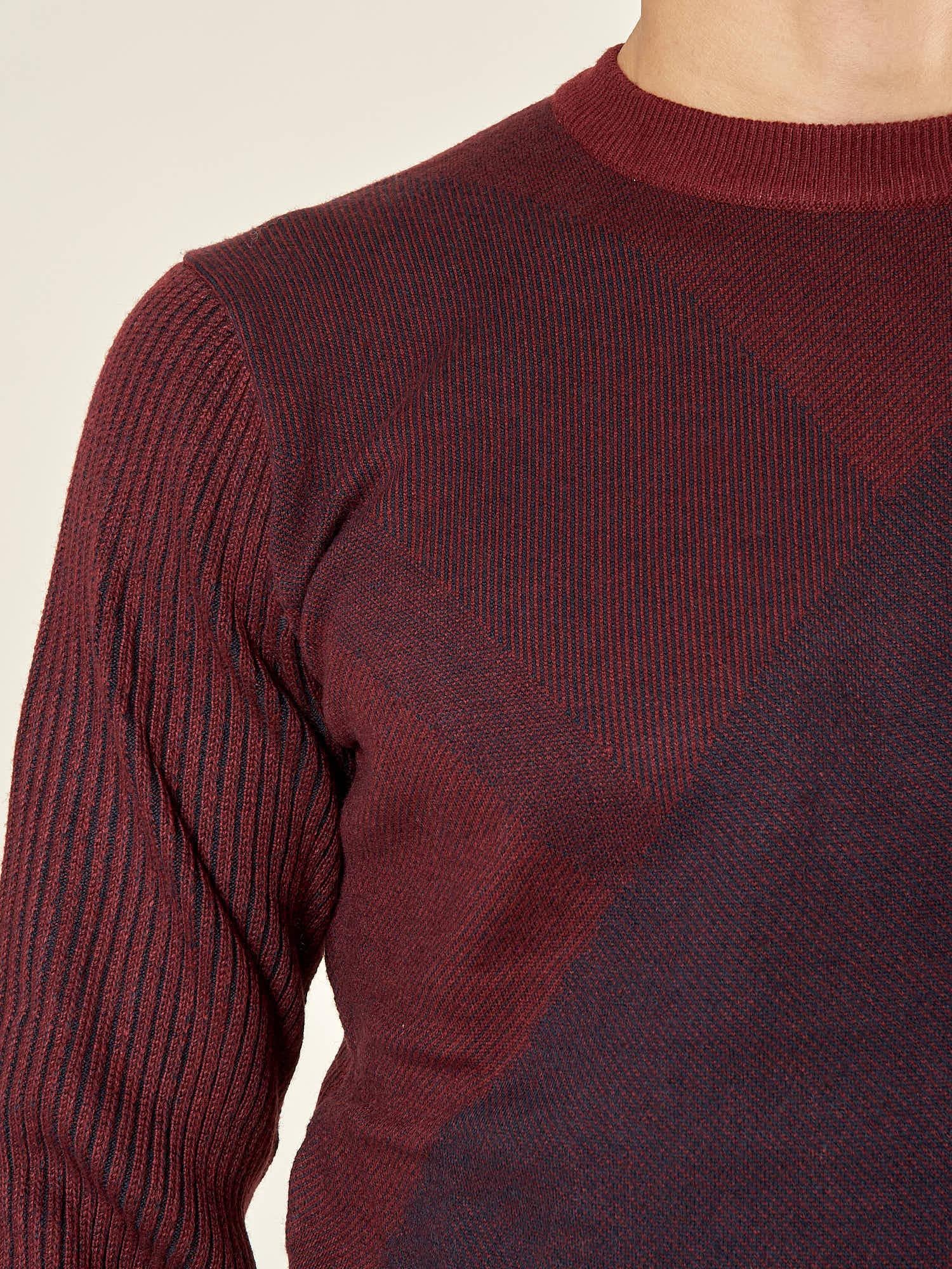 Maglia Uomo Invernale in Poly Wool Finezza 12 con Intarsi Rombi. CON4131225 BAROLO CONSENSO