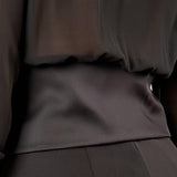 Camicia donna in voile con baschina in raso. CA003231 NERO ARTIGLI