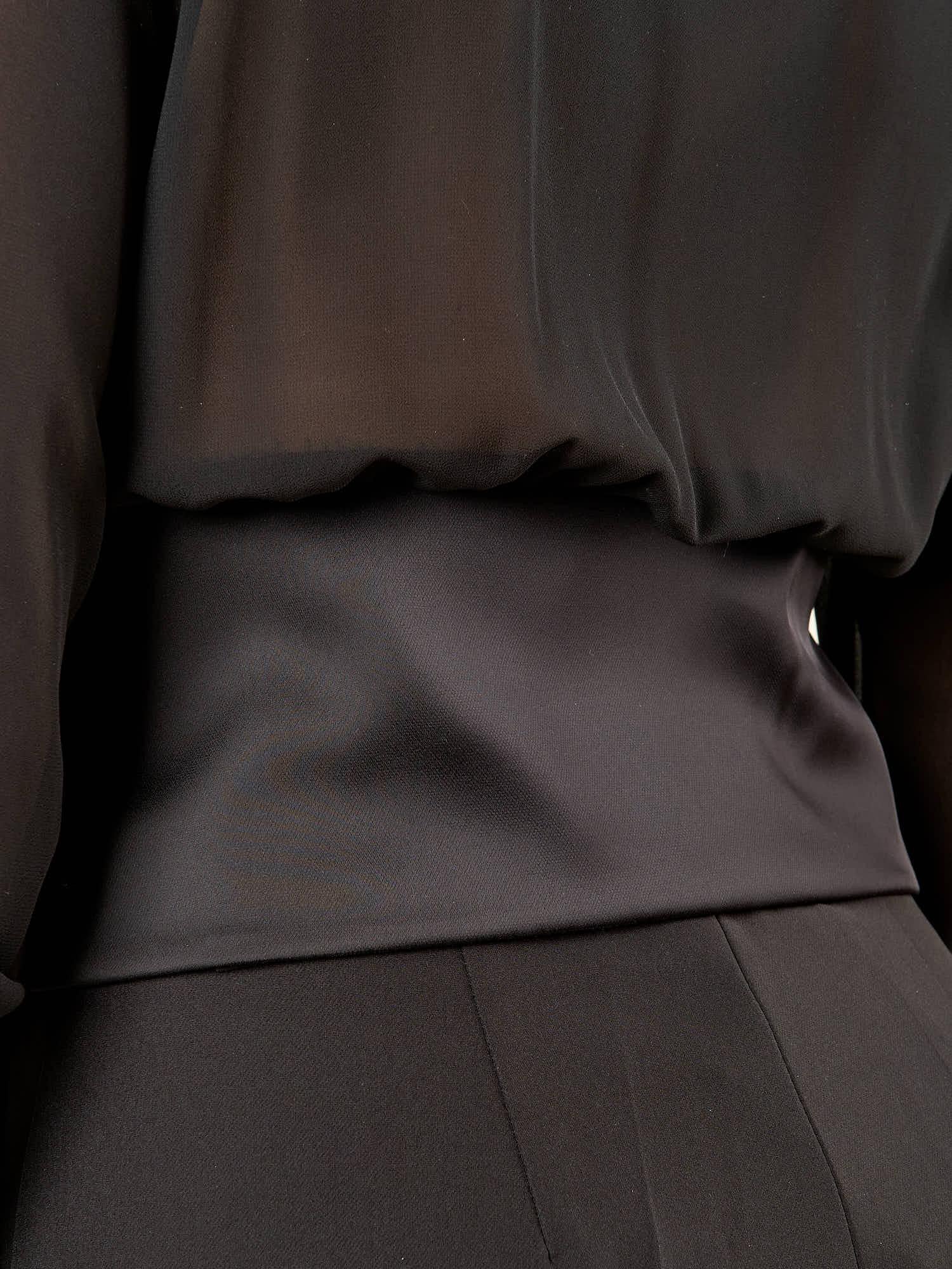 Camicia donna in voile con baschina in raso. CA003231 NERO ARTIGLI