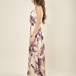 Abito lungo incrociato con scollo a V. AB003655 AVORIO/TROPEA ARTIGLI