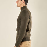 Maglia da Uomo Invernale in Misto Lana con Zip e Tasche con Pattine. Calda, Elegante e Funzionale. CON4061225 FOREST CONSENSO