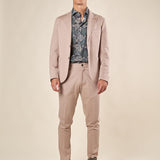 Pantalone da Uomo in Punto Milano Tasche allAmericana Passacinta ed Elastico Dietro per Comfort e Stile. OE1F2W5P26 BEIGE OVER-D