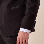Abito smoking cerimonia elegante giacca monopetto uomo TM/NAPOLIPRS NERO ITALIAN FORMAT