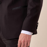 Abito smoking cerimonia elegante giacca monopetto uomo TM/NAPOLIPRS NERO ITALIAN FORMAT