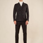 Abito da uomo doppio petto regular fit con tasche con pattina. OC1F2W5A01 NERO OVER-D