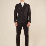 Abito da uomo doppio petto regular fit con tasche con pattina. OC1F2W5A01 NERO OVER-D