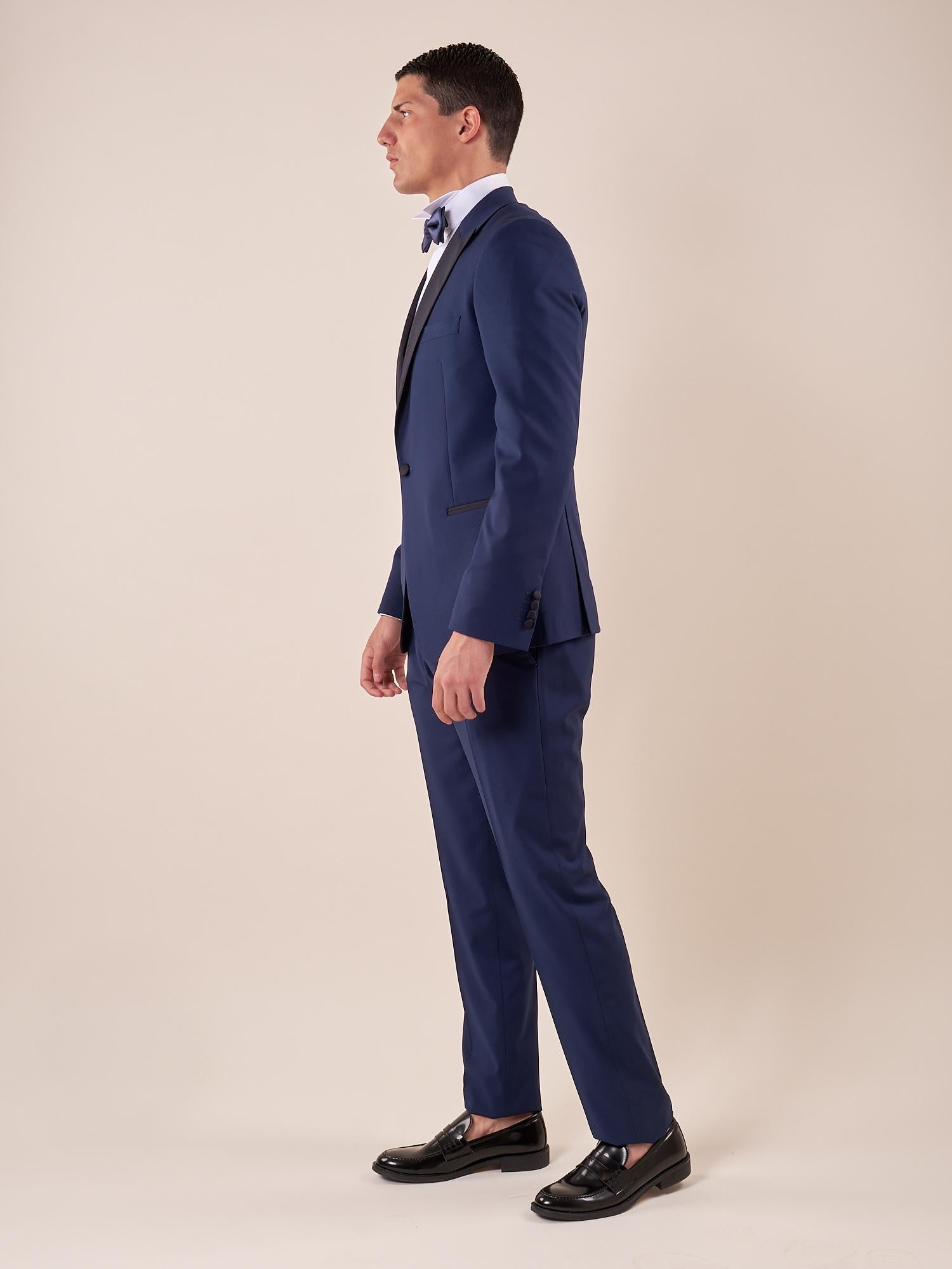 Abito classico cerimonia giacca rever a lancia in raso uomo. TM/NAPOLIPRL AVION ITALIAN FORMAT