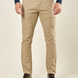 Pantalone Uomo Slim Fit in Cotone Operato Elasticizzato con Tasche allAmericana. Stile e Comfort Quotidiano. M49451 BEIGE SUPERIOR VINTAGE