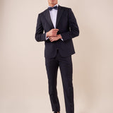 Abito classico cerimonia giacca rever a lancia in raso uomo. TM/NAPOLIPRL BLU ITALIAN FORMAT