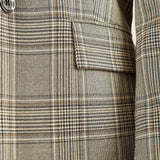 Giacca donna monopetto in Principe di Galles. Eleganza sartoriale e femminilità contemporanea. GI003812 BEIGE/MORO ARTIGLI