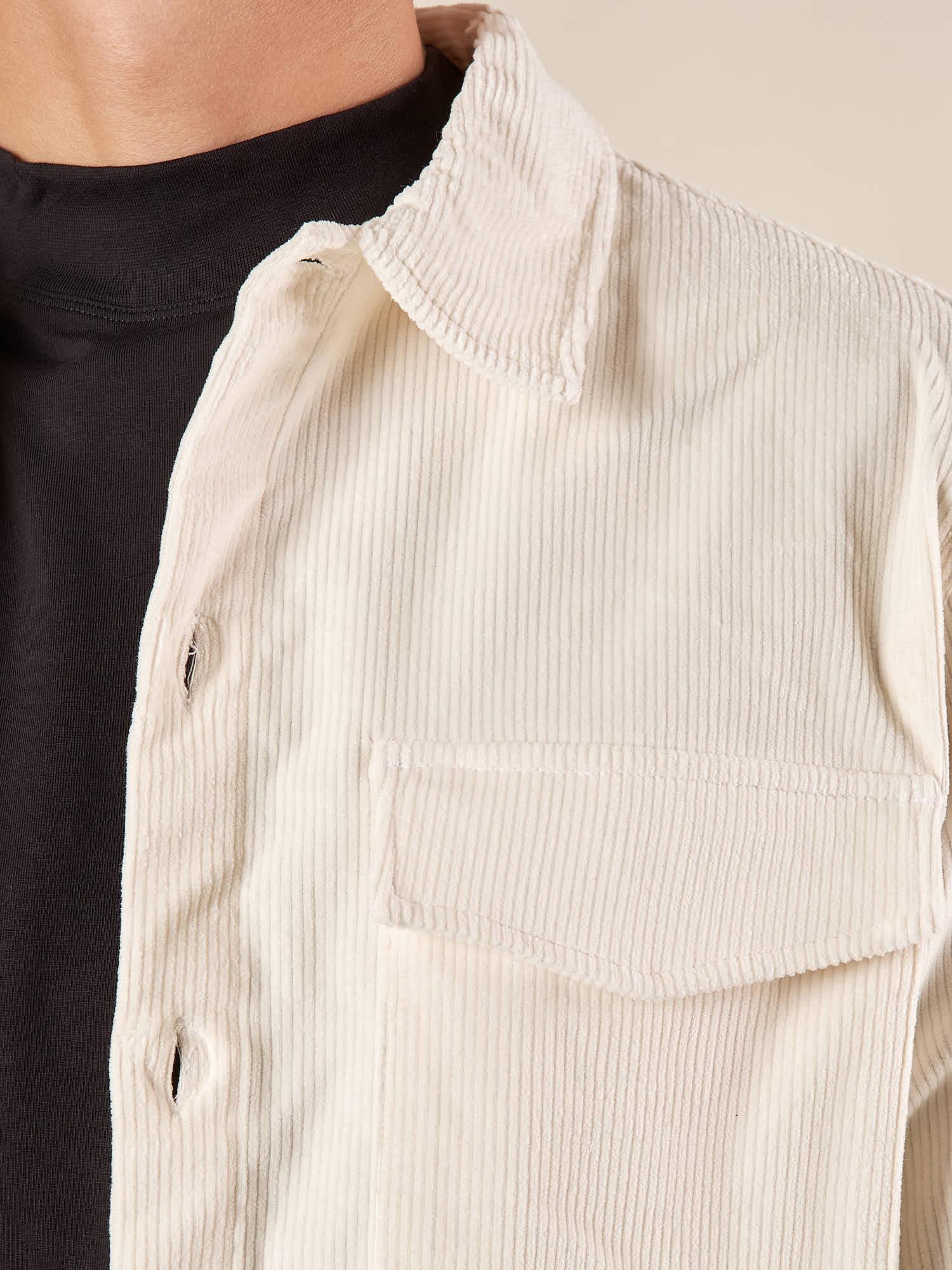 Giubbino Uomo Over Shirt Worker in Velluto. GBI1630H OFF WHITE HAMAKI-HO