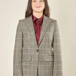 Giacca donna principe di Galles ad un bottone. GI003459 MORO/AVORIO ARTIGLI