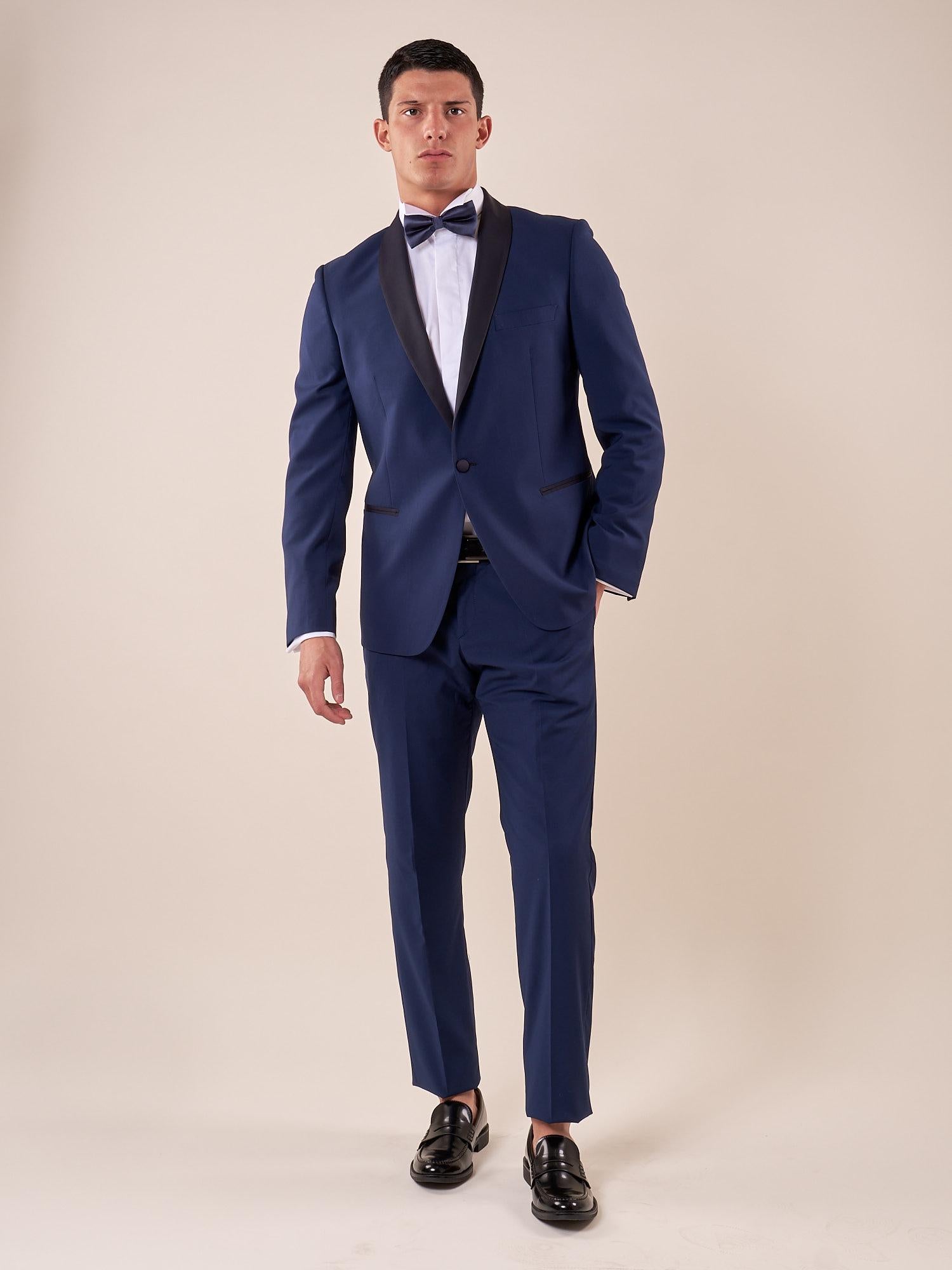 Abito smoking cerimonia elegante giacca monopetto uomo. TM/NAPOLIPRS AVION ITALIAN FORMAT