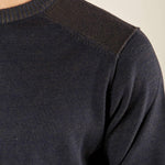 Maglia Uomo Invernale Manica Lunga in Poly Wool Finezza 12 con Costine Spalla. CON4130225 NAVY CONSENSO