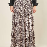 Gonna donna lunga in fantasia nero e avorio. GO003250 NERO/AVORIO ARTIGLI