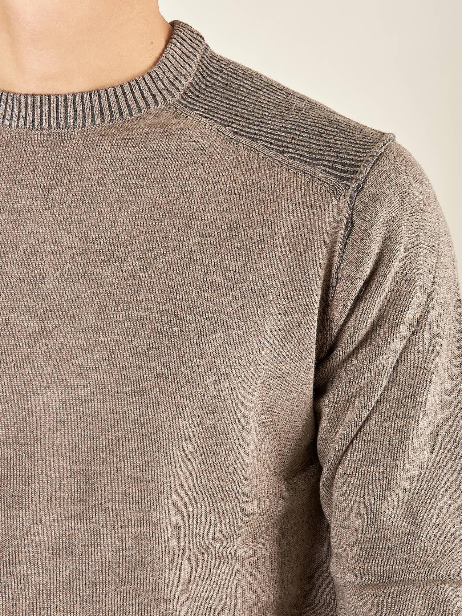Maglia Uomo Invernale Manica Lunga in Poly Wool Finezza 12 con Costine Spalla. CON4130225 NOCE CONSENSO