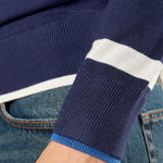 Maglia da uomo girocollo manica lunga in tessuto misto viscosa. Stile moderno e comfort quotidiano. OC1F2W5M85 BLU OVER-D