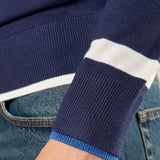 Maglia da uomo girocollo manica lunga in tessuto misto viscosa. Stile moderno e comfort quotidiano. OC1F2W5M85 BLU OVER-D