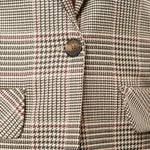 Giacca donna principe di Galles ad un bottone. GI003459 MORO/AVORIO ARTIGLI