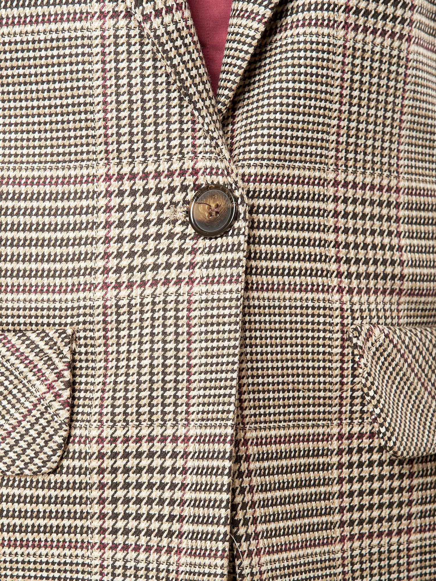 Giacca donna principe di Galles ad un bottone. GI003459 MORO/AVORIO ARTIGLI