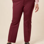 Pantalone Donna Curvy in Punto Milano  Modello Zampetta alla Caviglia con Tasca America. F646YBFFABIA AMARONE Lizalù