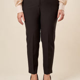 Pantalone Donna Curvy in tessuto tecnico con spacchetto e bottone oro. F299YBFALIDA NERO Lizalù