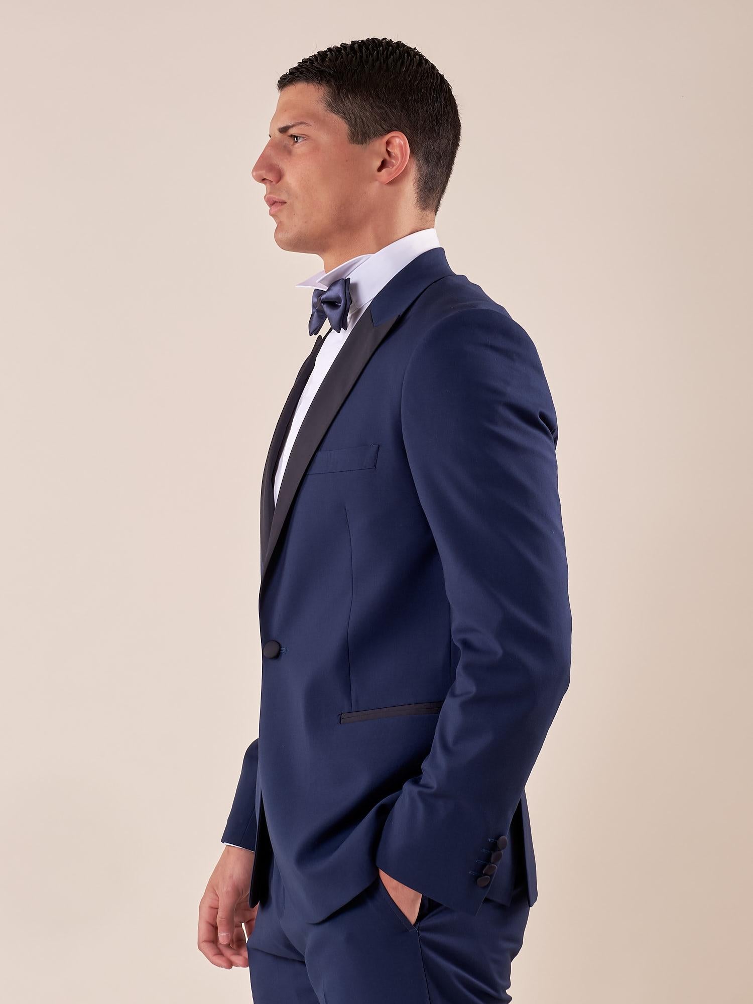 Abito classico cerimonia giacca rever a lancia in raso uomo. TM/NAPOLIPRL AVION ITALIAN FORMAT