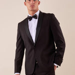 Abito smoking cerimonia elegante giacca monopetto uomo TM/NAPOLIPRS NERO ITALIAN FORMAT