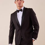 Abito smoking cerimonia elegante giacca monopetto uomo TM/NAPOLIPRS NERO ITALIAN FORMAT