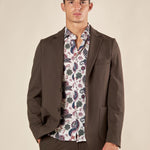 Giacca da Uomo in Tessuto Punto Milano Comfort Elegante con Tasche a Toppa. GAI1621H VERDE HAMAKI-HO